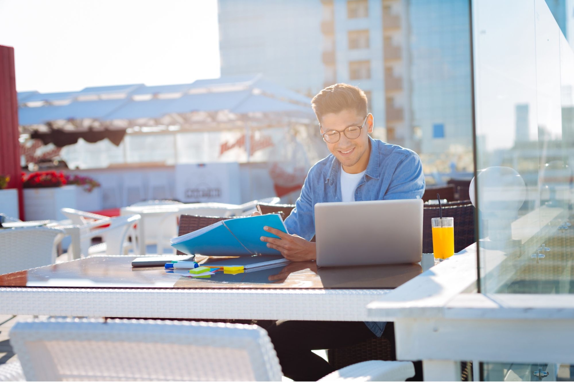 young professional man working in his office