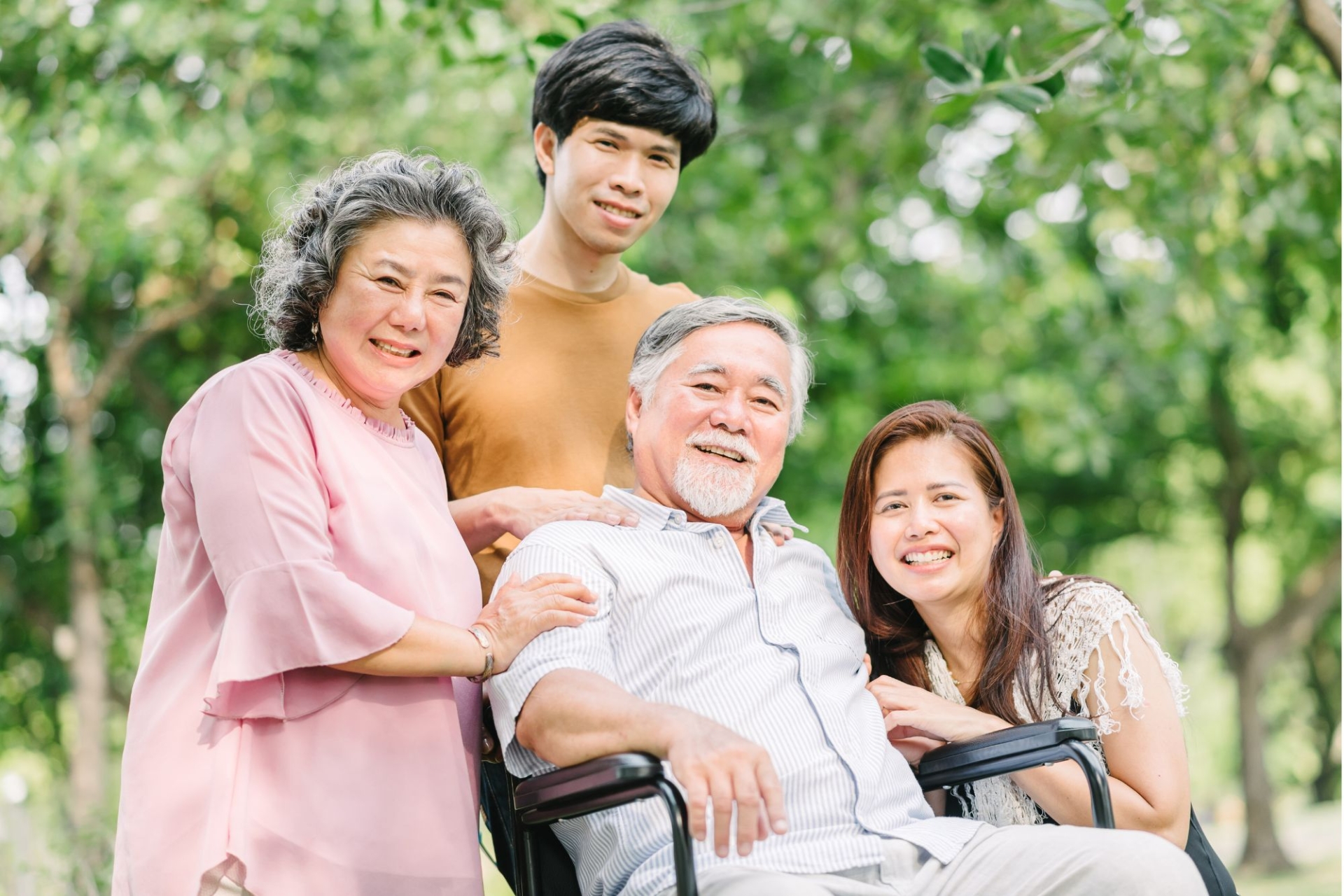 asian family at the park
